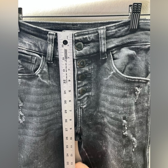 KanCan Signature High Rise Ankle Skinny Jeans Womens 24 Denim Black Stretch 2159 - Picture 6 of 9